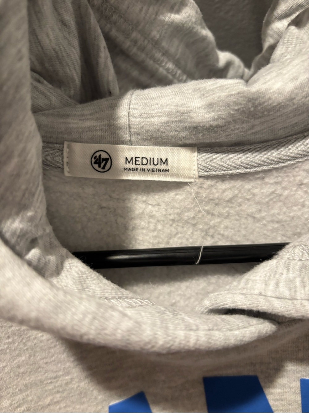 '47 Light Gray Hoodie with Blue Logo - Picture 3 of 5